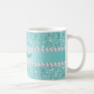Imitat Aquamarine Sequenzen und Diamanten Tasse