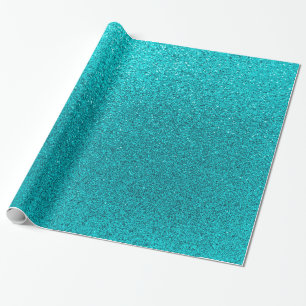 Imitat Aquamariner Blauer Glitzer Hintergrund Spar Geschenkpapier