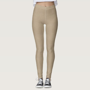 Imitat-beige lederne Leggings