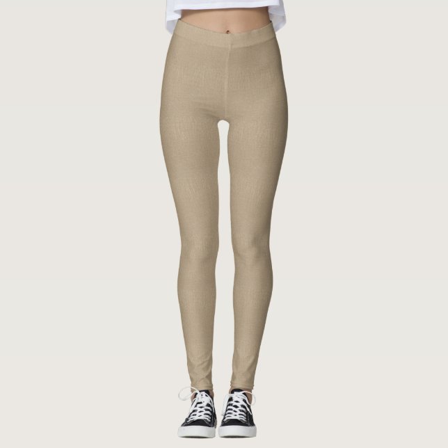 Imitat-beige lederne Leggings (Vorderseite)