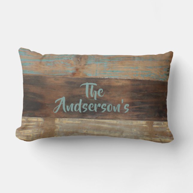 Imitat beunruhigtes Holz, addiert Familienname Lendenkissen (Vorderseite)