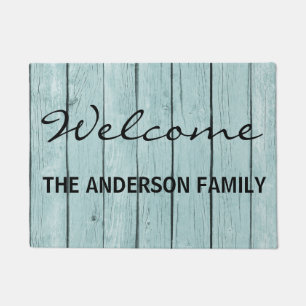 Imitat-blaue hölzerne personalisierte Tür-Matte Fußmatte