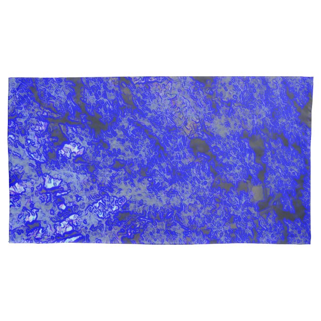 Imitat-blauer Marmorkönig Size Pillowcase Pair Kissenbezug (Vorderseite-Links)