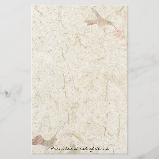 Imitat-Büttenpapier-Kolibri-Vogel-wild lebende Briefpapier (Vorderseite)