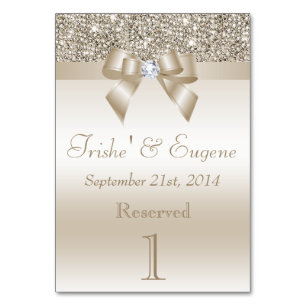 Imitat-ChampagneSequins und -bögen Tischnummer