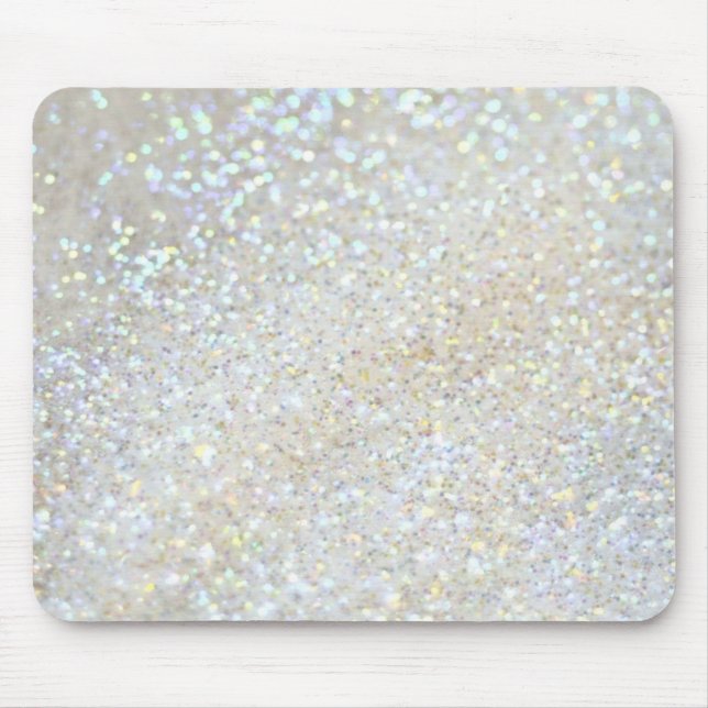 Imitat des weißen Glitzer Mousepad (Vorne)