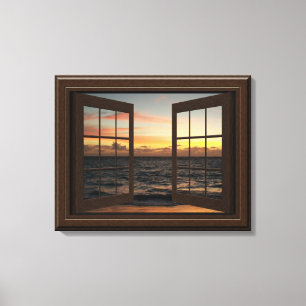Imitat-Fenster-Ansicht-entspannender Leinwanddruck