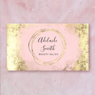 IMITAT-Folie mit rosa Wasserfarbe, IMITAT-Gold Visitenkarte