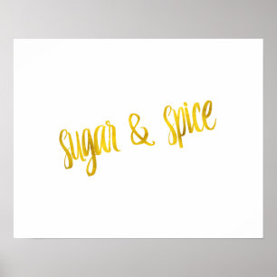 Imitat für Zucker und Gewürze Goldfolie Glitzer Poster