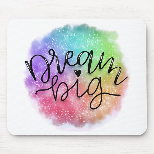 Imitat-Galaxiewatercolor-Regenbogen-Traum groß Mousepad (Vorne)