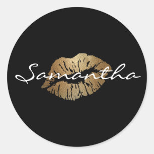 Imitat-Glitzer-Goldkuß Runder Aufkleber