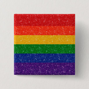 Imitat-Glitzer-Regenbogen-Stolz-Flagge Button