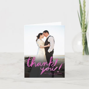 Imitat-Glitzer-Rosa-modernes Foto danken Ihnen zu Dankeskarte