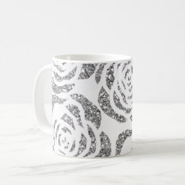 Imitat-Glitzer-silbernes Grau-Rosen-weißer Tasse