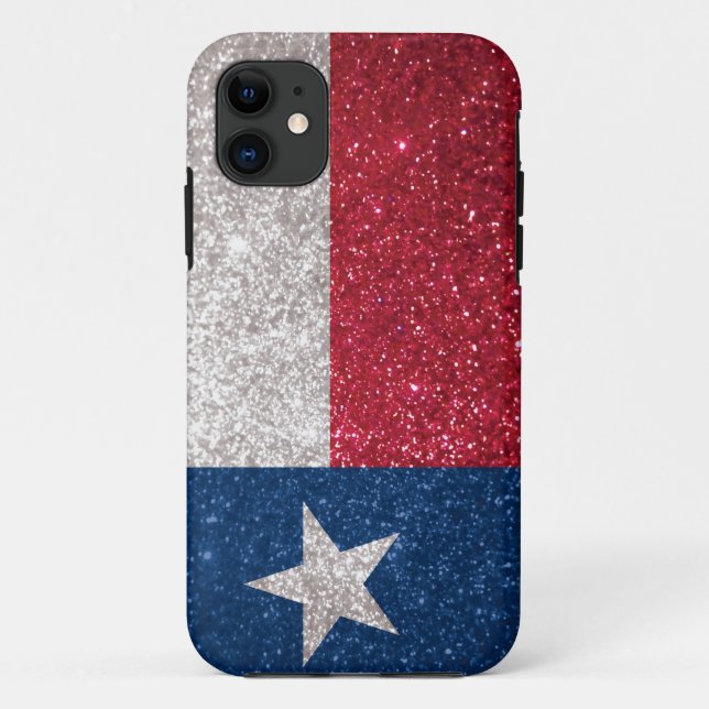 Imitat-Glitzer-Texas-Flagge Case-Mate iPhone Hülle (Rückseite)