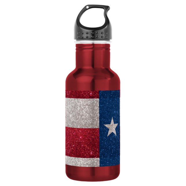 Imitat-Glitzer-Texas-Flagge Trinkflasche (Vorderseite)