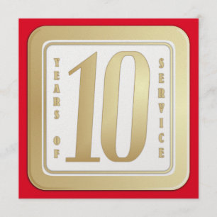 IMITAT-GOLD 10-Jahr-Angestelltservice-Preis Dankeskarte