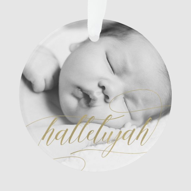 Imitat-Gold des Weihnachtshalleluja-| mit Foto Ornament (Vorderseite)