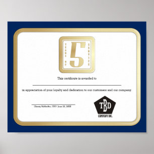 Imitat Gold Mitarbeiter 5 Jahre Serviceprämie Poster