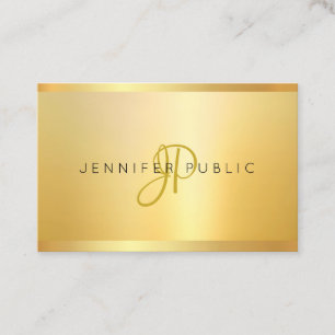 Imitat Gold Modernes Minimalistisches Monogramm Be Visitenkarte