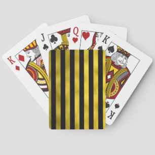 Imitat Gold Schwarze vertikale Streifen breit gest Spielkarten