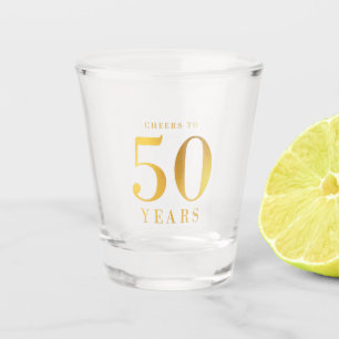 Imitat-Goldbeifall zu 50 Jahren Geburtstags- Schnapsglas