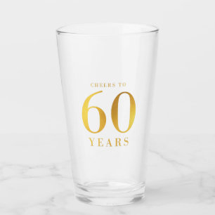 Imitat-Goldbeifall zu 60 Jahren Geburtstags- Glas