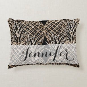 Imitat-Goldblatt-Ananas-Collagen-Monogramm Dekokissen