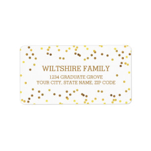 Imitat-GoldfolieConfetti Adressaufkleber