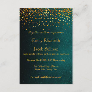 Imitat-Goldfolieconfetti-elegante Hochzeit Save The Date