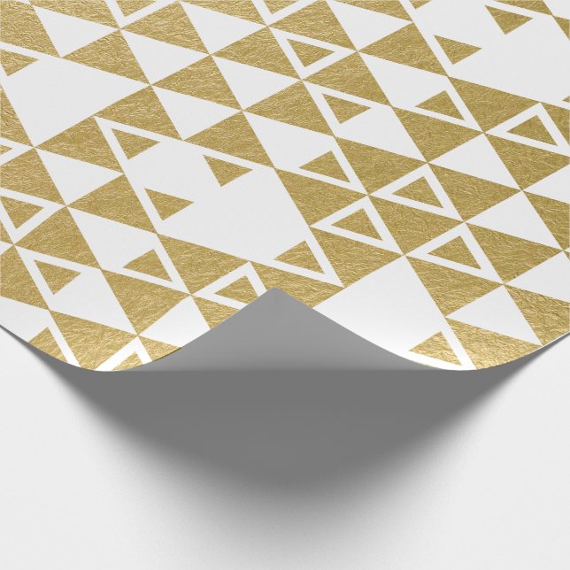 Imitat-Goldfolien-geometrisches Dreieck-Muster Geschenkpapier (Ecke)