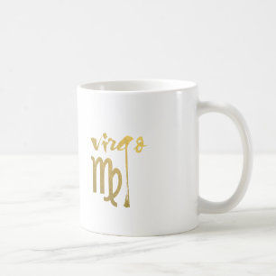 Imitat-Goldfolien-Jungfrau-Tierkreis-Symbol Kaffeetasse