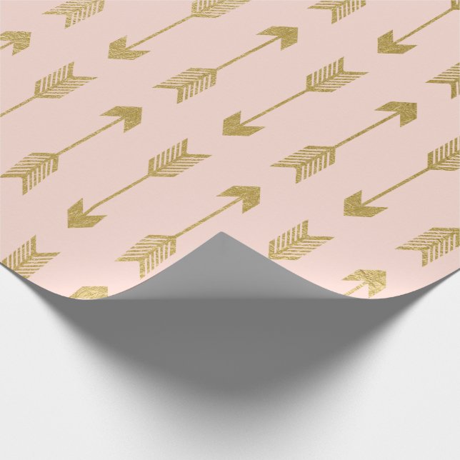 Imitat-Goldfolien-Pfeil-Muster Geschenkpapier (Ecke)