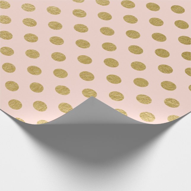 Imitat-Goldfolien-Polka-Punkt-Muster Geschenkpapier (Ecke)