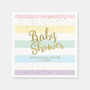 Imitat-Goldfolien-Regenbogen Stripes Baby-Dusche Serviette