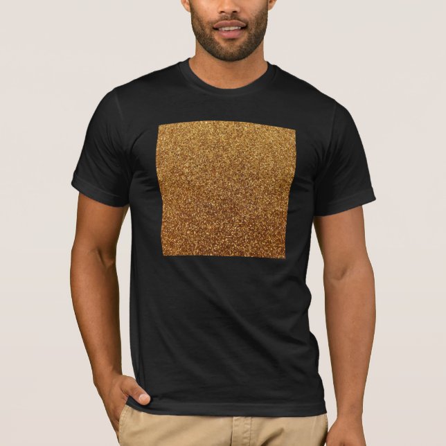 Imitat-GoldGlittergraphik T-Shirt (Vorderseite)