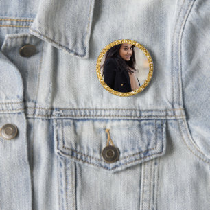Imitat-GoldGlitzer-Abschluss-Studenten-Foto Button