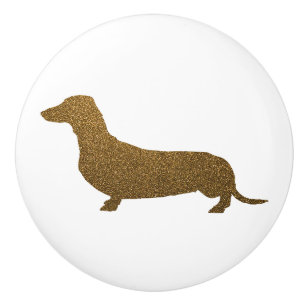 Imitat-GoldGlitzer der Dackel-Hundeikonen-(zu Keramikknauf