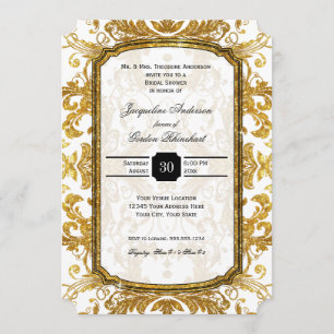 Imitat-GoldGlitzer-Karten-Vintages Brautparty Einladung
