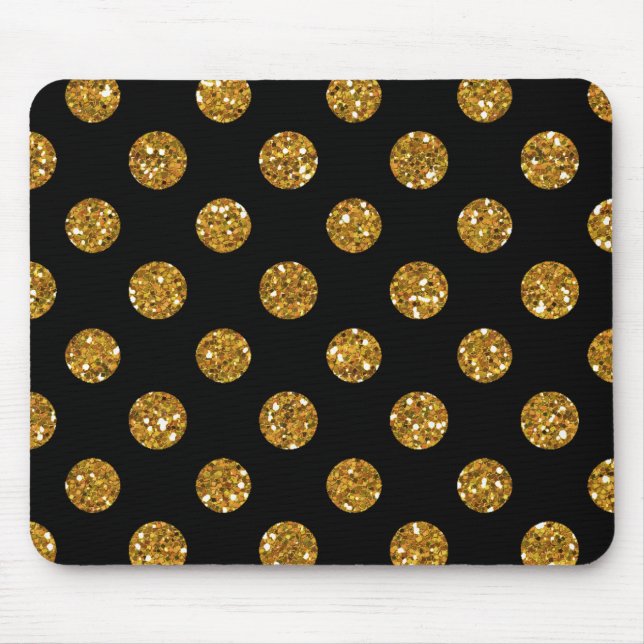 Imitat-GoldGlitzer-Polka-Punkt-Muster auf Mousepad (Vorne)