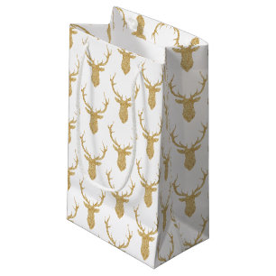 Imitat-GoldGlitzer-Weihnachtsrotwild Kleine Geschenktüte