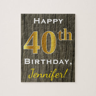 Imitat-Holz, Imitat-Gold40. Geburtstag + Puzzle