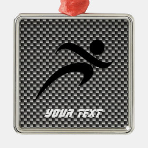 Imitat-Kohlenstoff-Faser; Laufen Silbernes Ornament