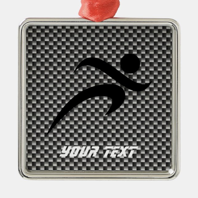 Imitat-Kohlenstoff-Faser; Laufen Silbernes Ornament (Vorne)