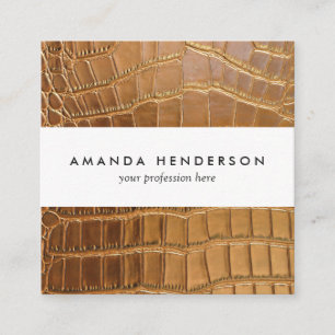 Imitat-Krokodil-Leder-Tierhaut-Muster Quadratische Visitenkarte