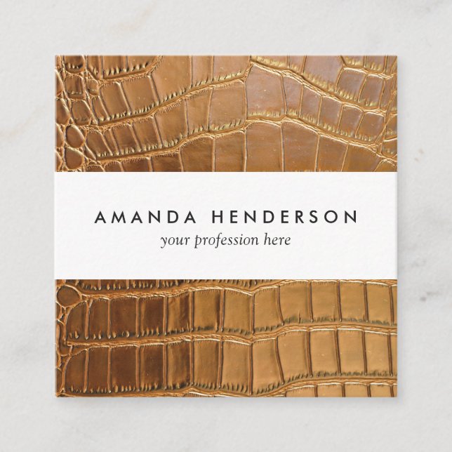 Imitat-Krokodil-Leder-Tierhaut-Muster Quadratische Visitenkarte (Vorderseite)