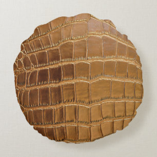 Imitat-Krokodil-Leder-Tierhaut-Muster Rundes Kissen