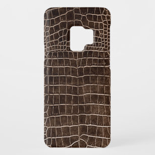 Imitat Krokodile Lederbraun Muster Case-Mate Samsung Galaxy S9 Hülle