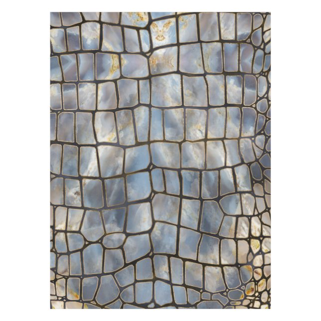 Imitat Krokodile Textur Marmor und Gold Tischdecke (Vorderseite)