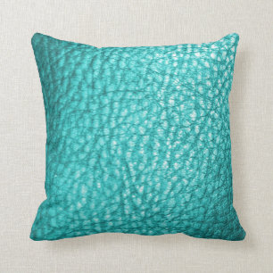 Imitat Leder Klare Coole, hellblaue Kissen